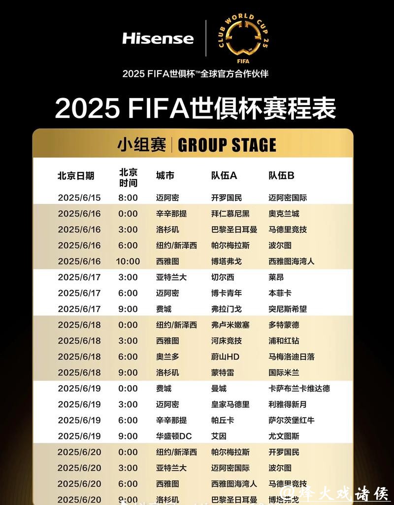 世界杯赛程公布时间与详细安排